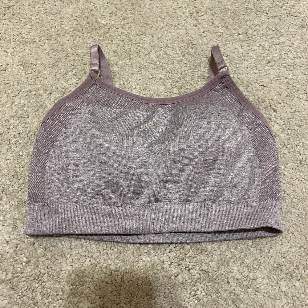 Gymshark Sports Bra Size Small Flex Strappy in Purple Grey Marl Removable Pads